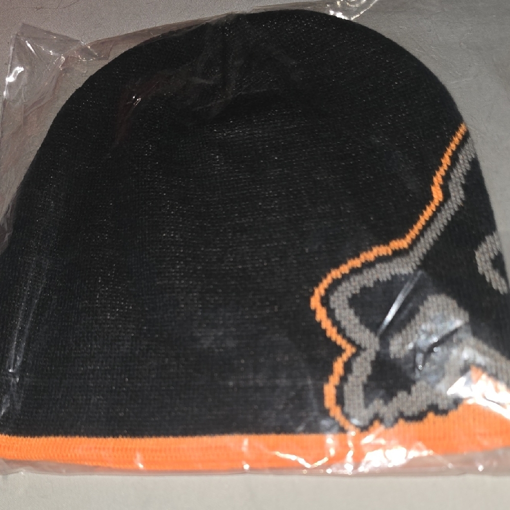 Supreme X Fox Racing Black and Orange Beanie